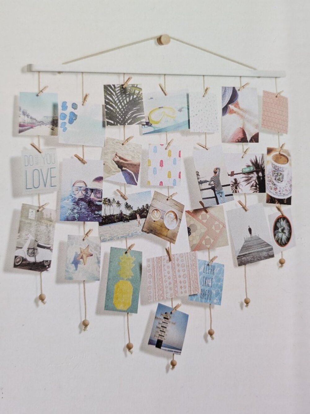 Umbra Dangle multi photo display wall hanging boho picture frame white